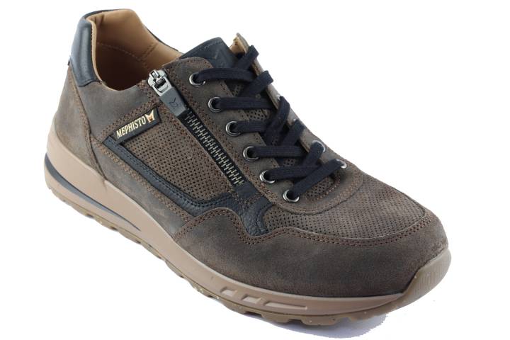 Heren Sneakers/Veterschoen Mephisto Bradley.Old Velours 1500. Direct leverbaar uit de webshop van Reese Schoenmode.