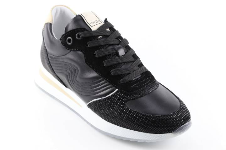 Dames  Sneakers/Veterschoen Via Vai Nora 58097.02-900 Com.Nero. Direct leverbaar uit de webshop van Reese Schoenmode.