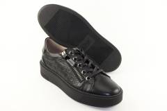 Dames  Sneakers/Veterschoen DL Sport 5405.Vit.Nero. Direct leverbaar uit de webshop van Reese Schoenmode.