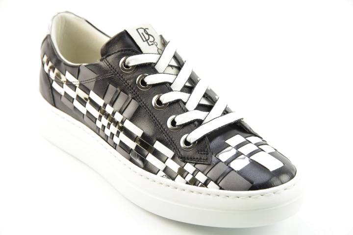 Dames  Sneakers/Veterschoen DL Sport 4213.VITELLO NERO. Direct leverbaar uit de webshop van Reese Schoenmode.