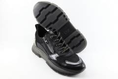 Dames  Sneakers/Veterschoen  DL Sport 6055.Nero C.D.Fucile. Direct leverbaar uit de webshop van Reese Schoenmode.