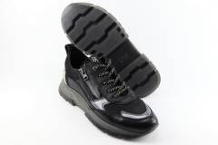 Dames  Sneakers/Veterschoen DL Sport 6055.Nero C.D.Fucile. Direct leverbaar uit de webshop van Reese Schoenmode.