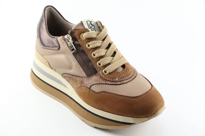 Dames  Sneakers/Veterschoen DL Sport 5431.Nabuk Biscom. Direct leverbaar uit de webshop van Reese Schoenmode.