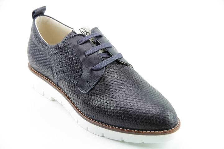 Dames  Sneakers/Veterschoen DL Sport 5085.Vit.Stamp River. Direct leverbaar uit de webshop van Reese Schoenmode.