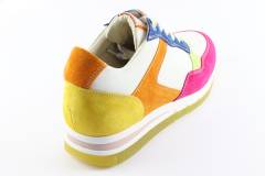 Dames  Sneakers/Veterschoen DL Sport 5637.Vit.Fuxia Multi. Direct leverbaar uit de webshop van Reese Schoenmode.