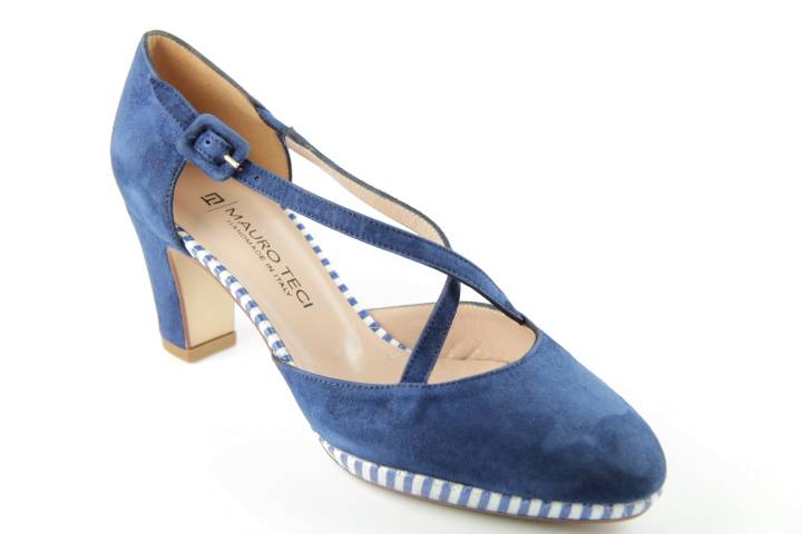 Dames  Band pumps Mauro Teci 89383.jeans blauw. Direct leverbaar uit de webshop van Reese Schoenmode.