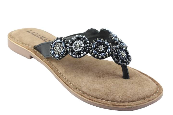 Dames  Slippers Lazamani 75444.black. Direct leverbaar uit de webshop van Reese Schoenmode.