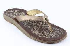 Dames  Slippers Olukai Paniolo 20129.Bronze/Dk Java. Direct leverbaar uit de webshop van Reese Schoenmode.