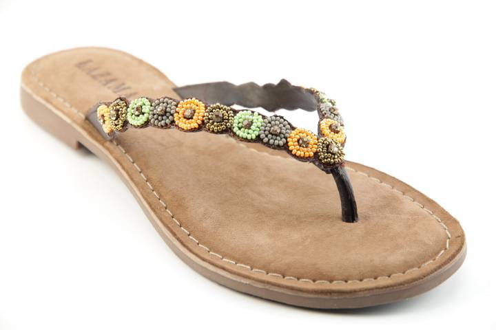 Dames  Slippers Lazamani 75.663.DK.BROWN. Direct leverbaar uit de webshop van Reese Schoenmode.