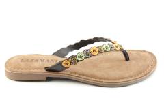 Dames  Slippers Lazamani 75.663.DK.BROWN. Direct leverbaar uit de webshop van Reese Schoenmode.