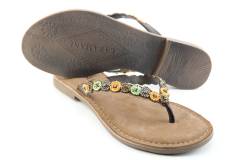 Dames  Slippers Lazamani 75.663.DK.BROWN. Direct leverbaar uit de webshop van Reese Schoenmode.