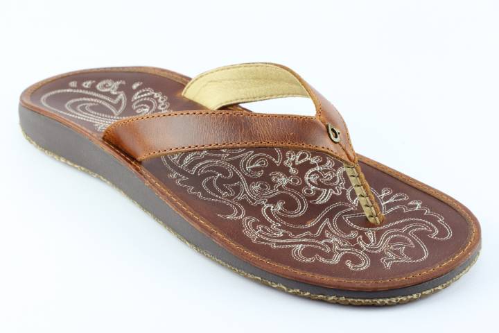 Dames  Slippers Olukai Paniolo 20129.Natural/Natural. Direct leverbaar uit de webshop van Reese Schoenmode.