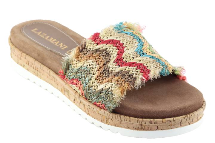 Dames  Slippers Lazamani 75300.Taupe. Direct leverbaar uit de webshop van Reese Schoenmode.