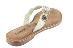 Dames  Slippers Lazamani 75451.Off White. Direct leverbaar uit de webshop van Reese Schoenmode.