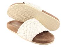 Dames  Slippers Lazamani 75860.off white. Direct leverbaar uit de webshop van Reese Schoenmode.