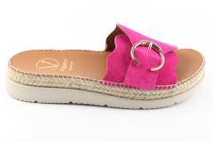 Dames  Slippers Viguera 1970.Vit.Fuxia. Direct leverbaar uit de webshop van Reese Schoenmode.