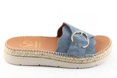 Dames  Slippers Viguera 1970.Vit.Jeans. Direct leverbaar uit de webshop van Reese Schoenmode.