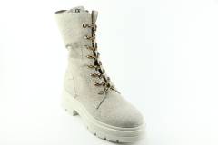 Dames  Veterboots DL Sport 5510.Bisconte Beige. Direct leverbaar uit de webshop van Reese Schoenmode.