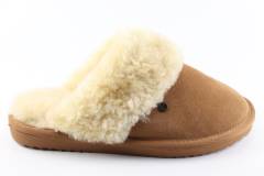 Pantoffels Dames slippers Warmbat Flurry.Cognac 321025-33. Direct leverbaar uit de webshop van Reese Schoenmode.