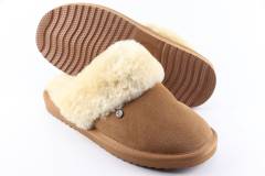 Pantoffels Dames slippers Warmbat Flurry.Cognac 321025-33. Direct leverbaar uit de webshop van Reese Schoenmode.