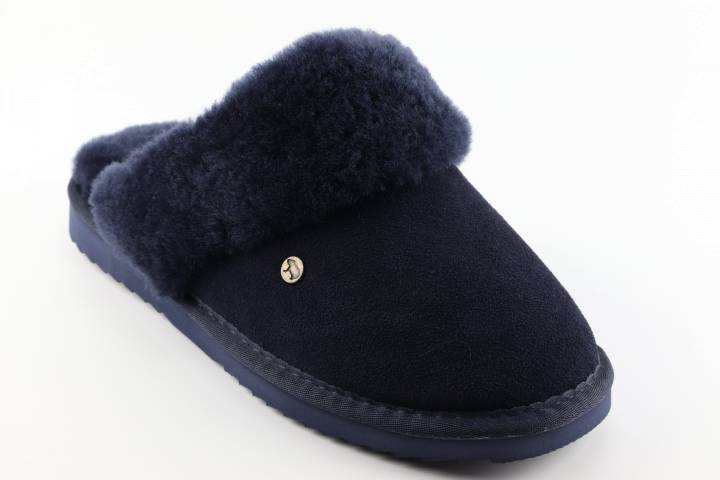 Pantoffels Dames slippers Warmbat Flurry.Navy 321045-13. Direct leverbaar uit de webshop van Reese Schoenmode.