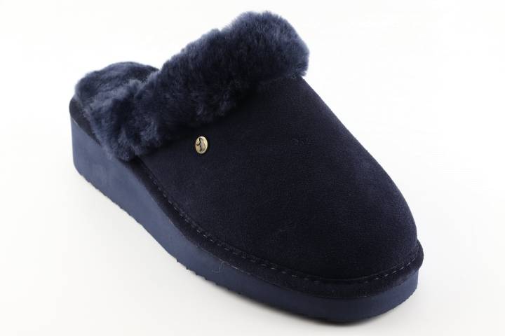 Pantoffels Dames slippers Warmbat Alice.Navy 381045-13. Direct leverbaar uit de webshop van Reese Schoenmode.
